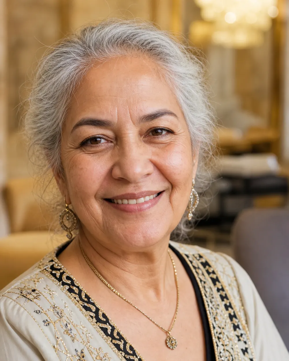 Older Brooklyn patient smiling confidently after dental crown treatment