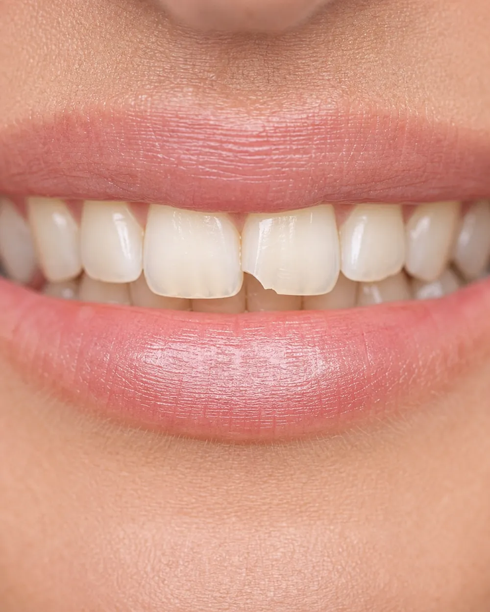 A chipped and broken front tooth that needs emergency dental care