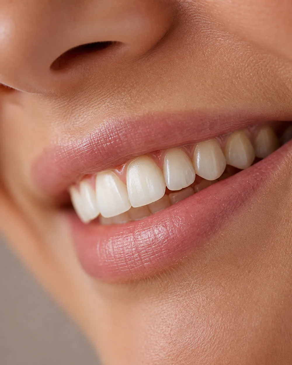 Close-up of a bright, even and natural-looking smile